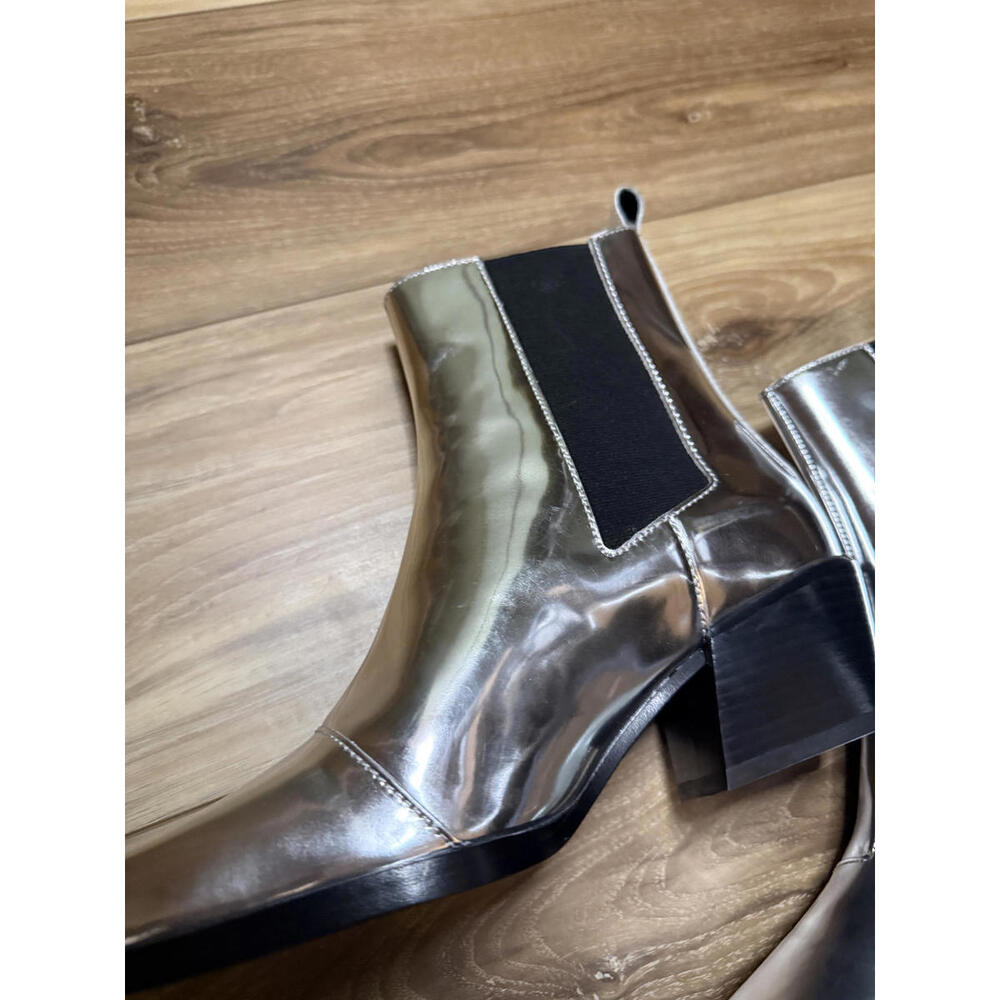 NEW! rag & bone Joni Chelsea Bootie in Silver Size 8.5 - Picture 3 of 6